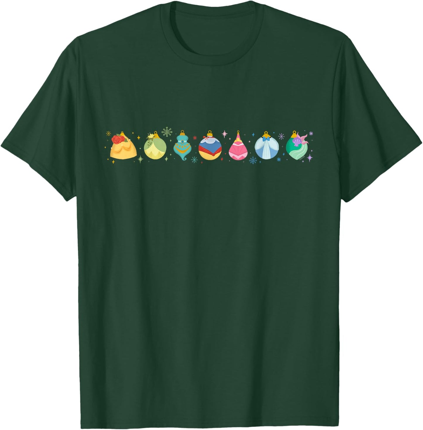 Disney Princess Holiday Enchanted Christmas Ornaments T-Shirt - T-Shirt | Forest