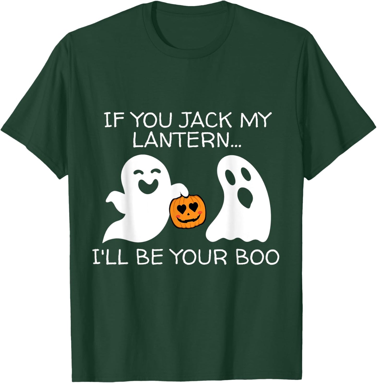 Funny Halloween Adult Ghost And Jack-o-Lantern Men Women T-Shirt - T-Shirt | Forest