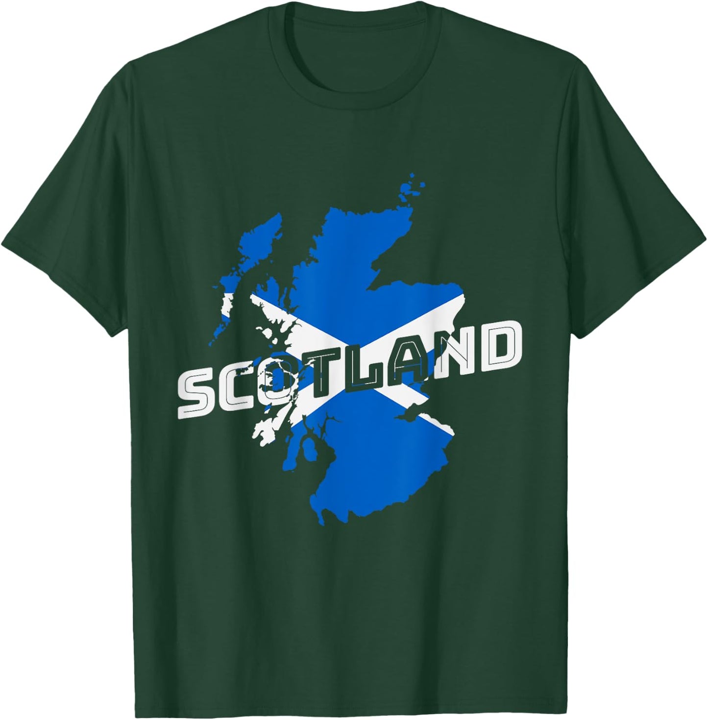 Scottish Map and Flag Souvenir Scotland Pride Scottish Gift T-Shirt - T-Shirt | Forest
