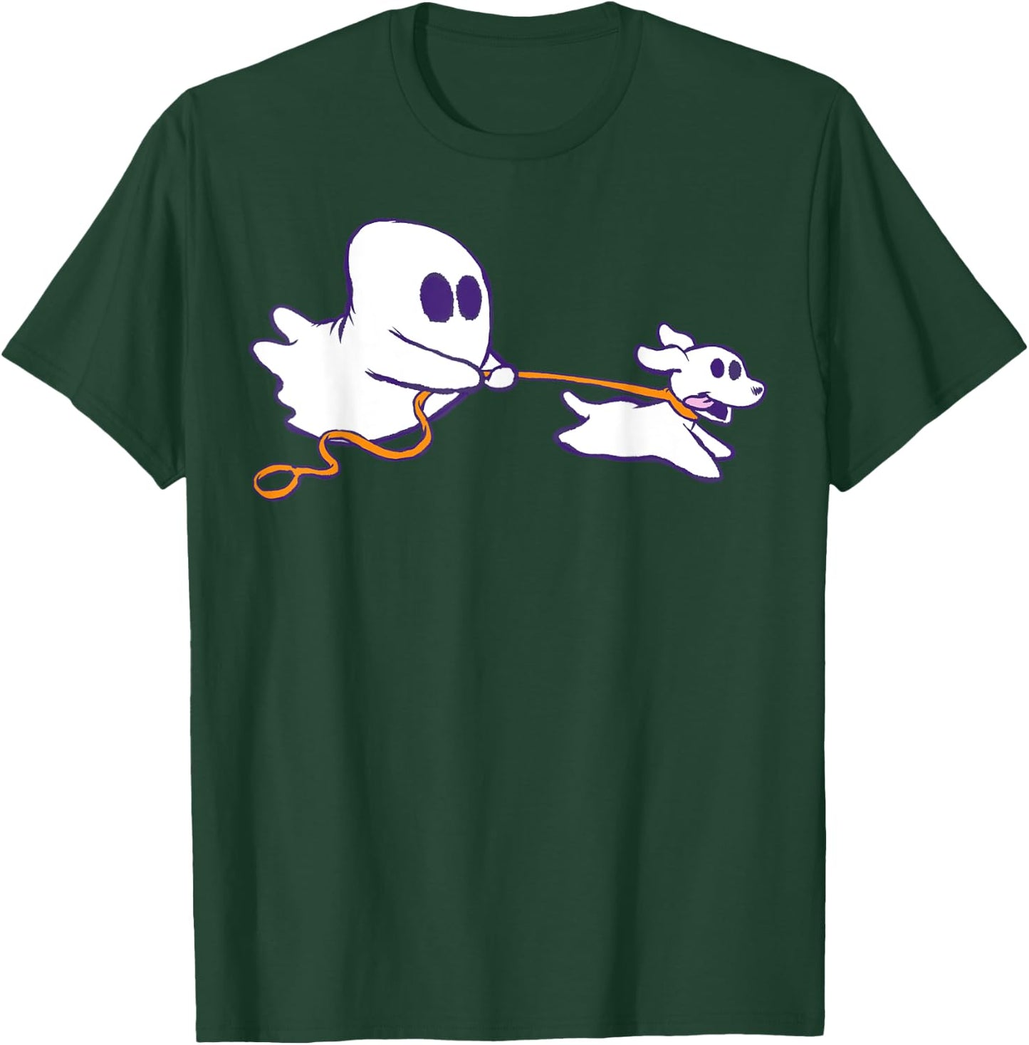 Cute Ghost Dog Walker Graphic Halloween Costume T-Shirt - T-Shirt | Forest