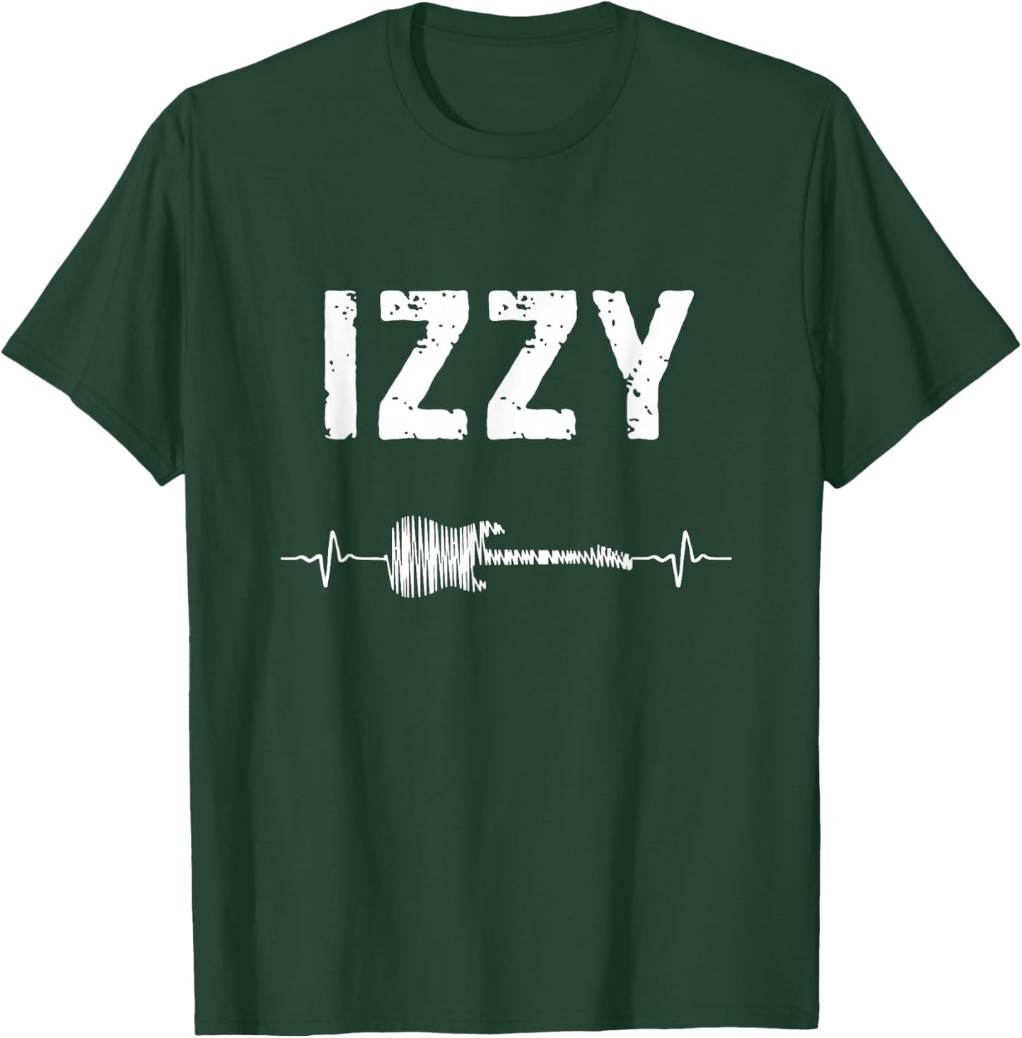 Izzy Guitar Heartbeat Music Guitarist Retro Vintage T-Shirt - T-Shirt | Forest