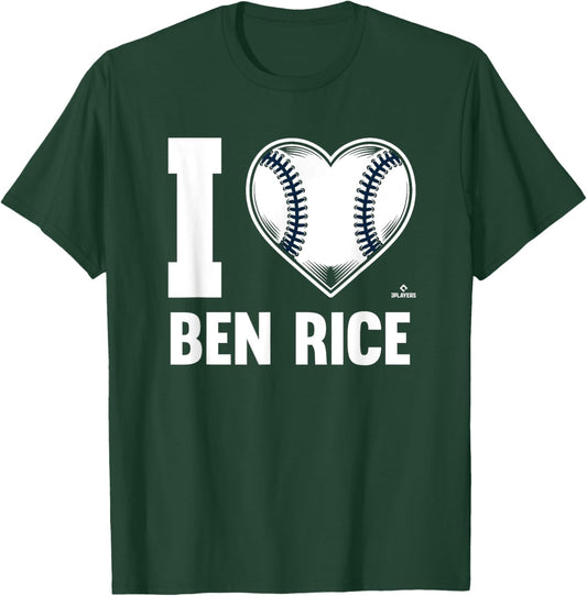 I Heart Ben Rice Prospect Baseball Fan Gear T-Shirt - T-Shirt | Forest
