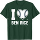 I Heart Ben Rice Prospect Baseball Fan Gear T-Shirt - T-Shirt | Forest