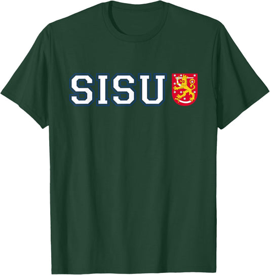 Finland Finnish Sisu Flag Crest T-Shirt - T-Shirt | Forest