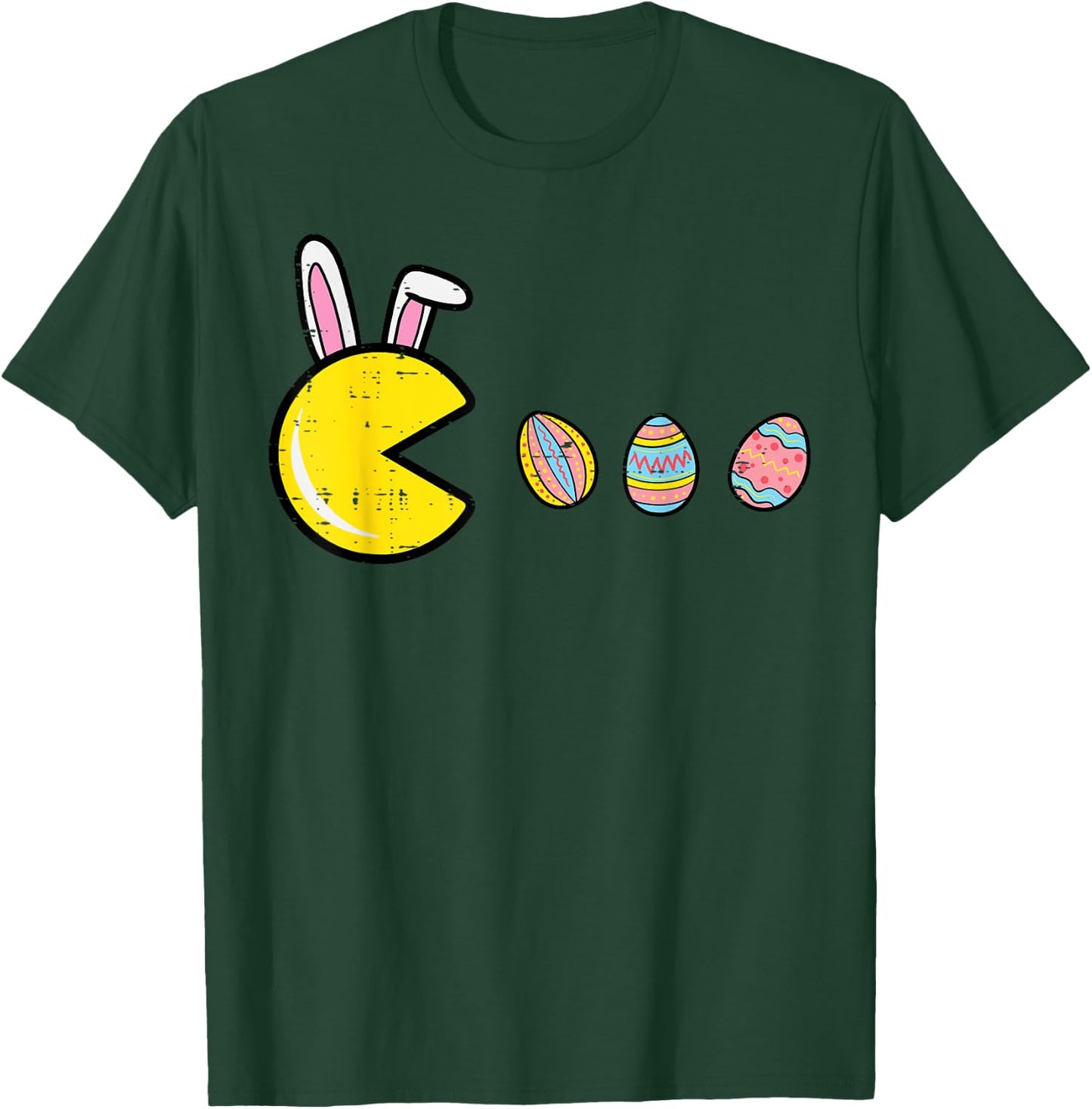 Video Game Eating Easter Eggs Retro Gamer Men Boys Kids Teen T-Shirt - T-Shirt | Forest