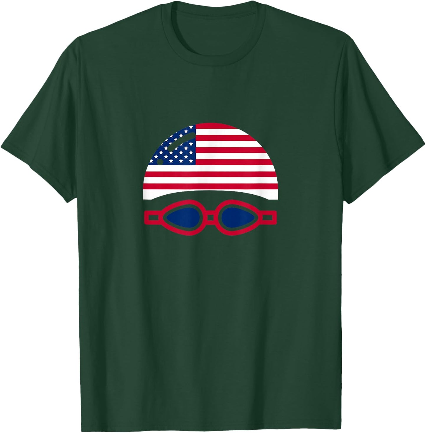 USA Swim Shirt, USA Summer Swimming 2024 Games T-Shirt - T-Shirt | Forest