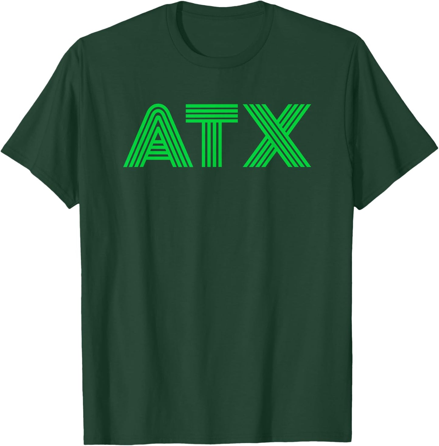 ATX / Austin TX Retro Design In Green T-Shirt - T-Shirt | Forest