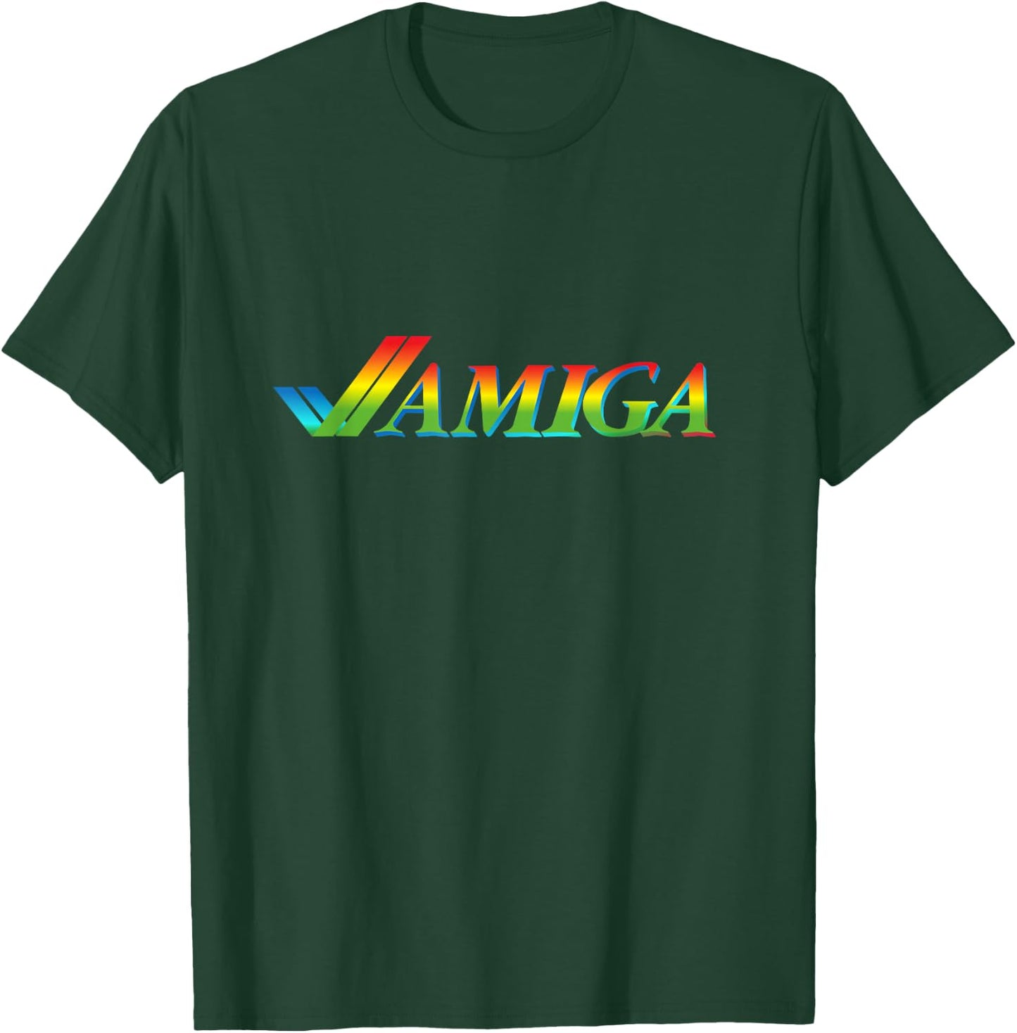 Amiga Tick Rainbow Retro Computer T-Shirt - T-Shirt | Forest