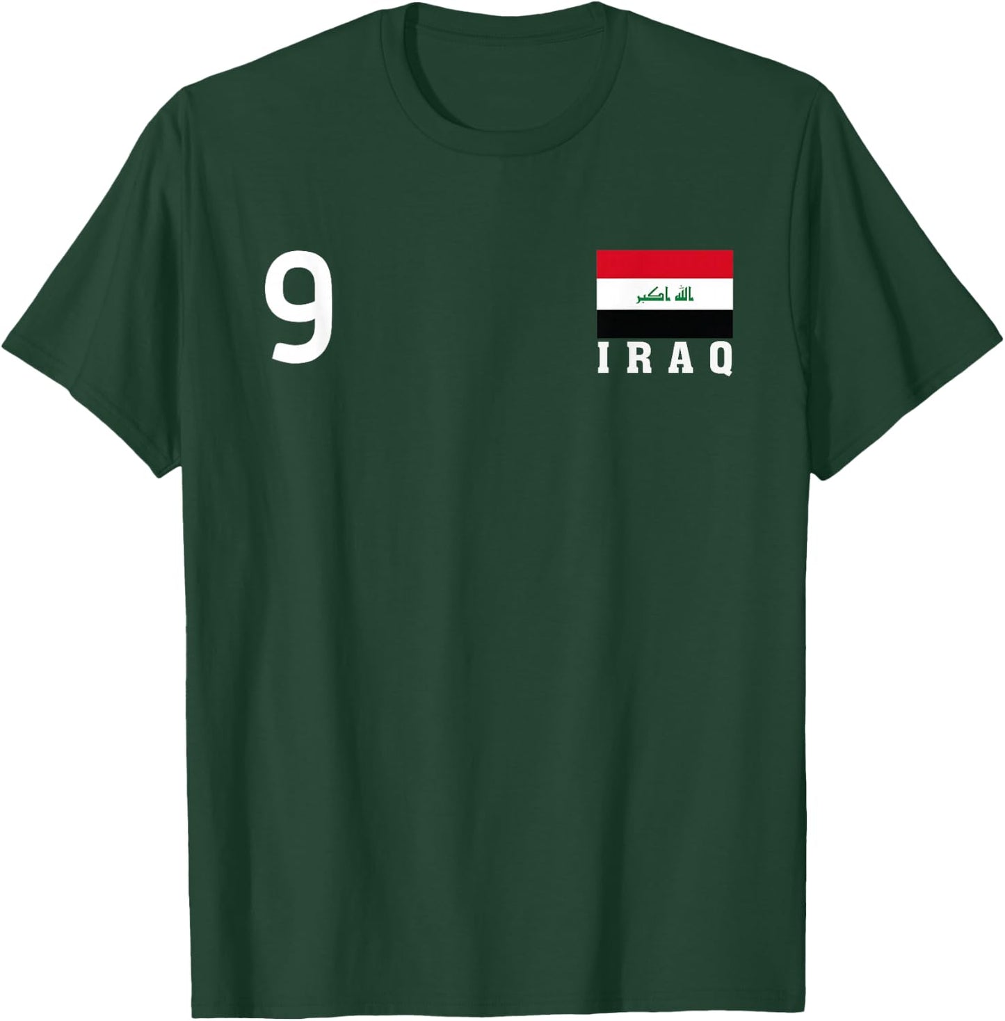 Iraq Number 9 National Flag Country Heritage T-Shirt - T-Shirt | Forest