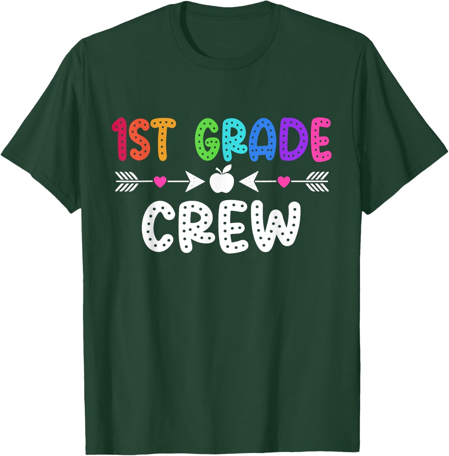 1st Grade Crew Teacher Student First Grade Back To School Women Girls Kids T-Shirt - T-Shirt | Forest
