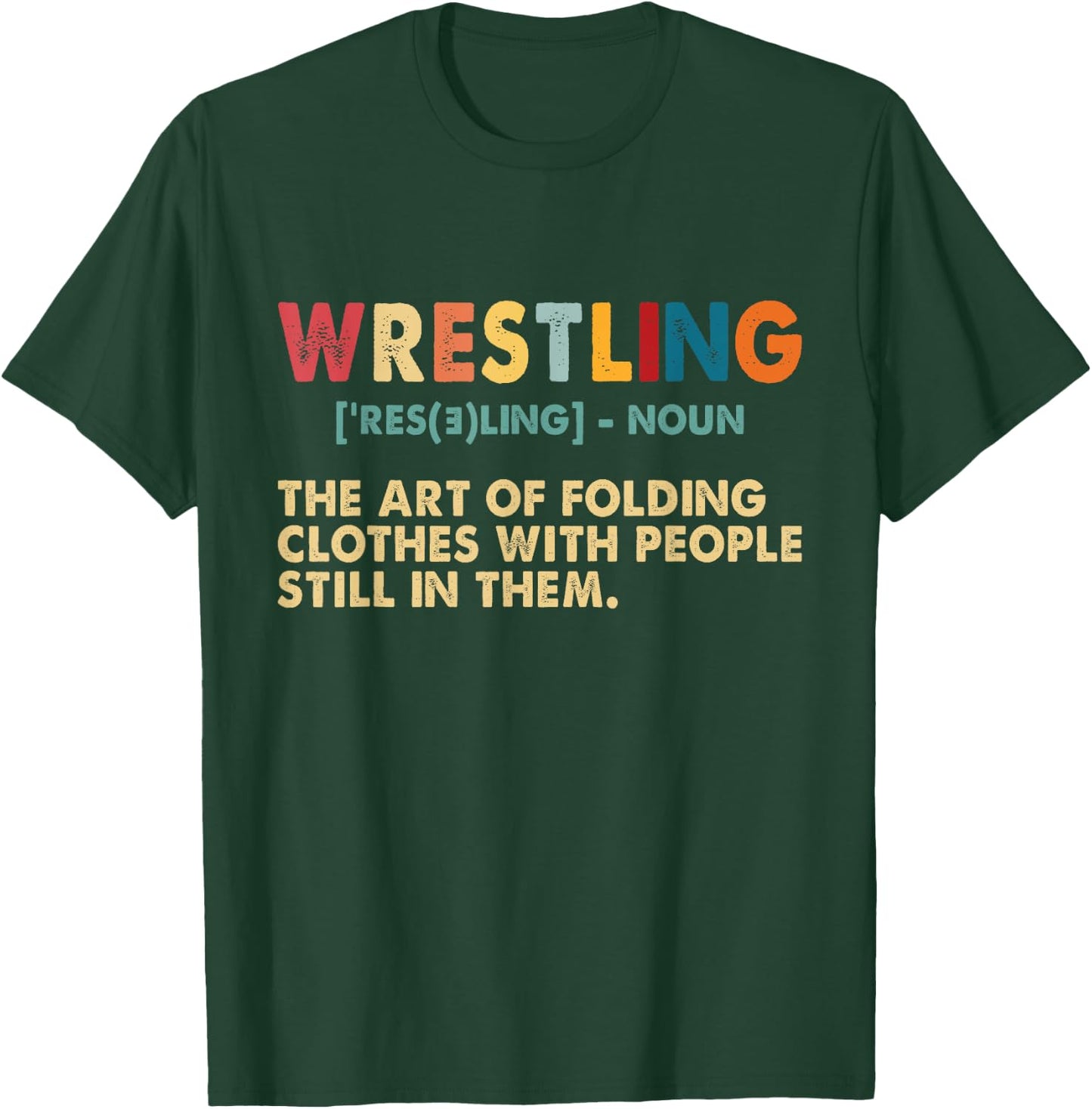 Funny Wrestling Definition Art Women Kids Wrestler T-Shirt - T-Shirt | Forest