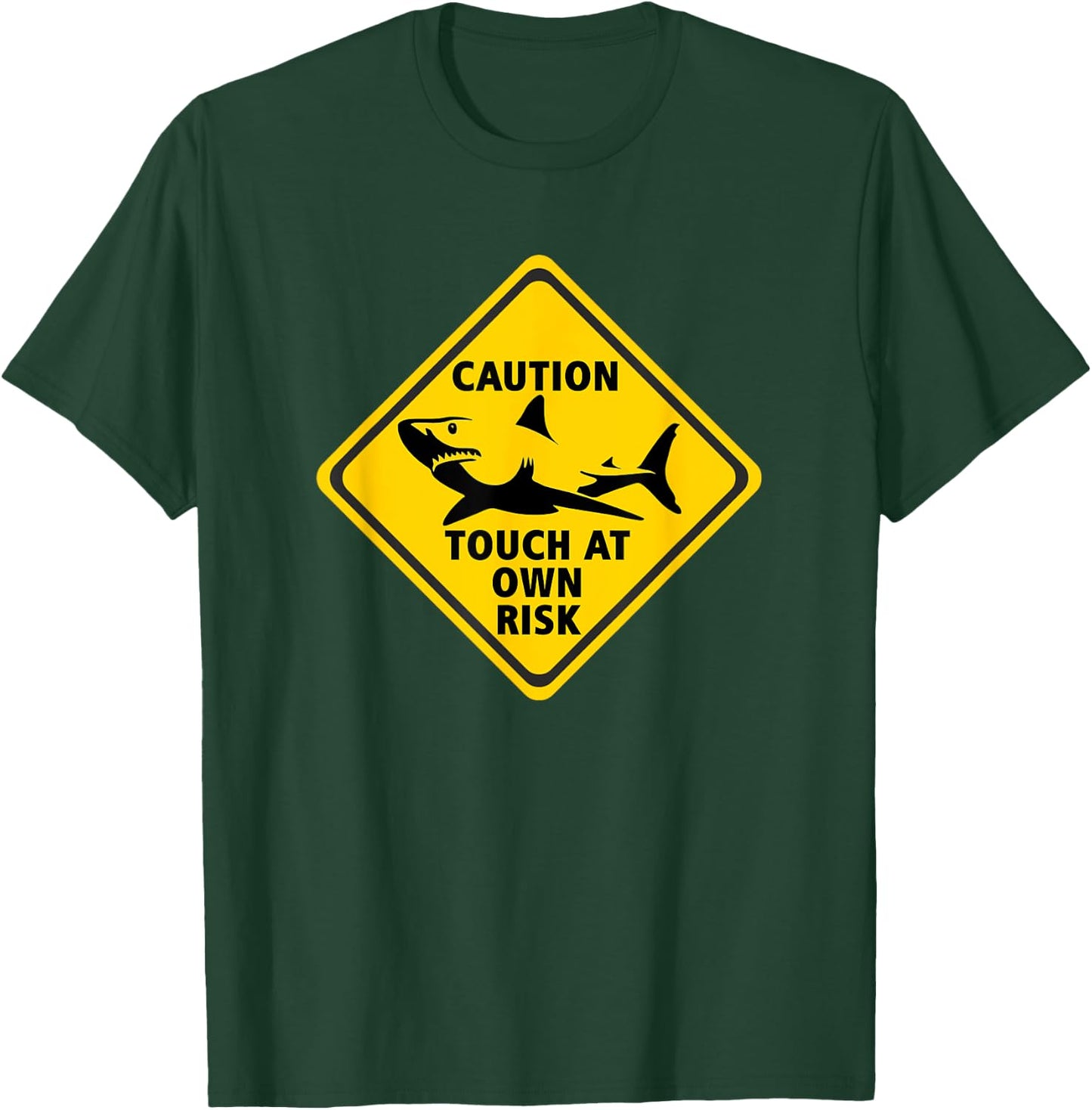 Swimming Bathing Parody Warning Sign Shark T-Shirt - T-Shirt | Forest