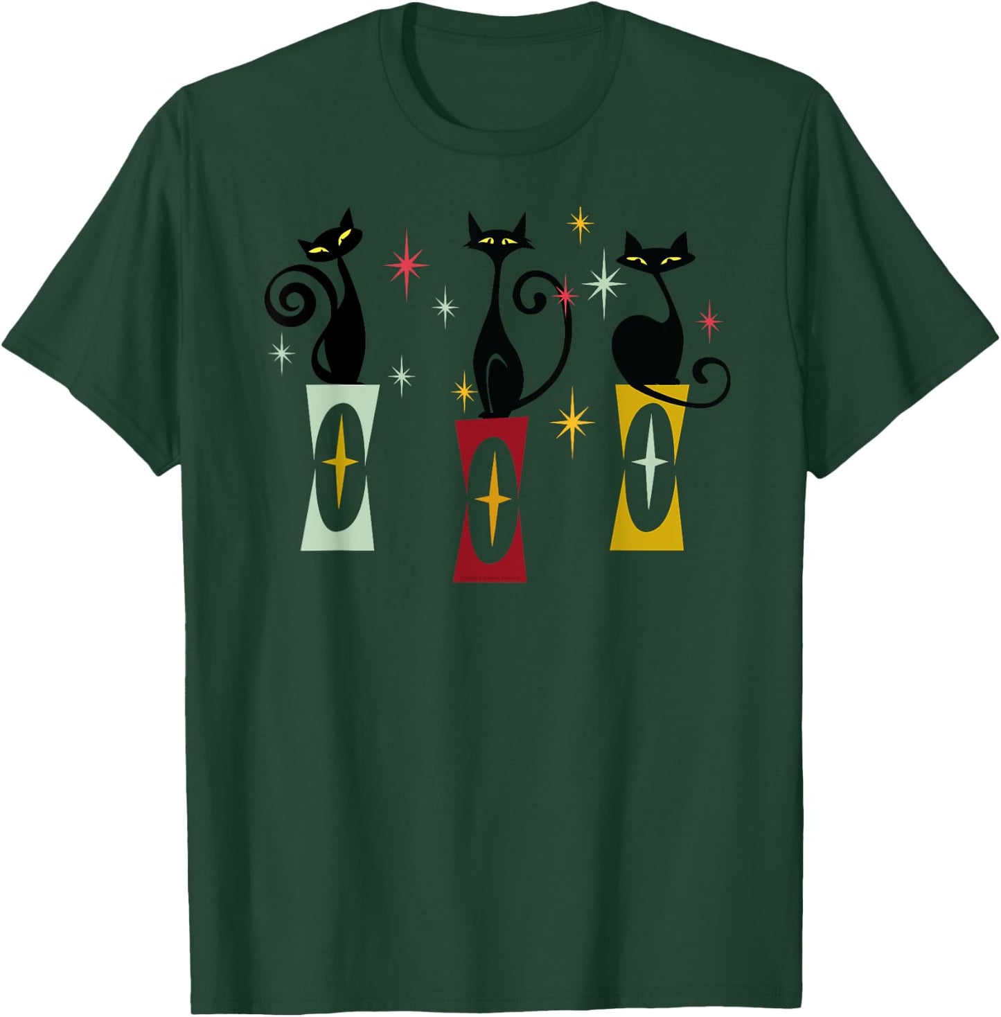 Vintage Cats Mid-Century Modern 50s 60s Retro Cat T-Shirt - T-Shirt | Forest