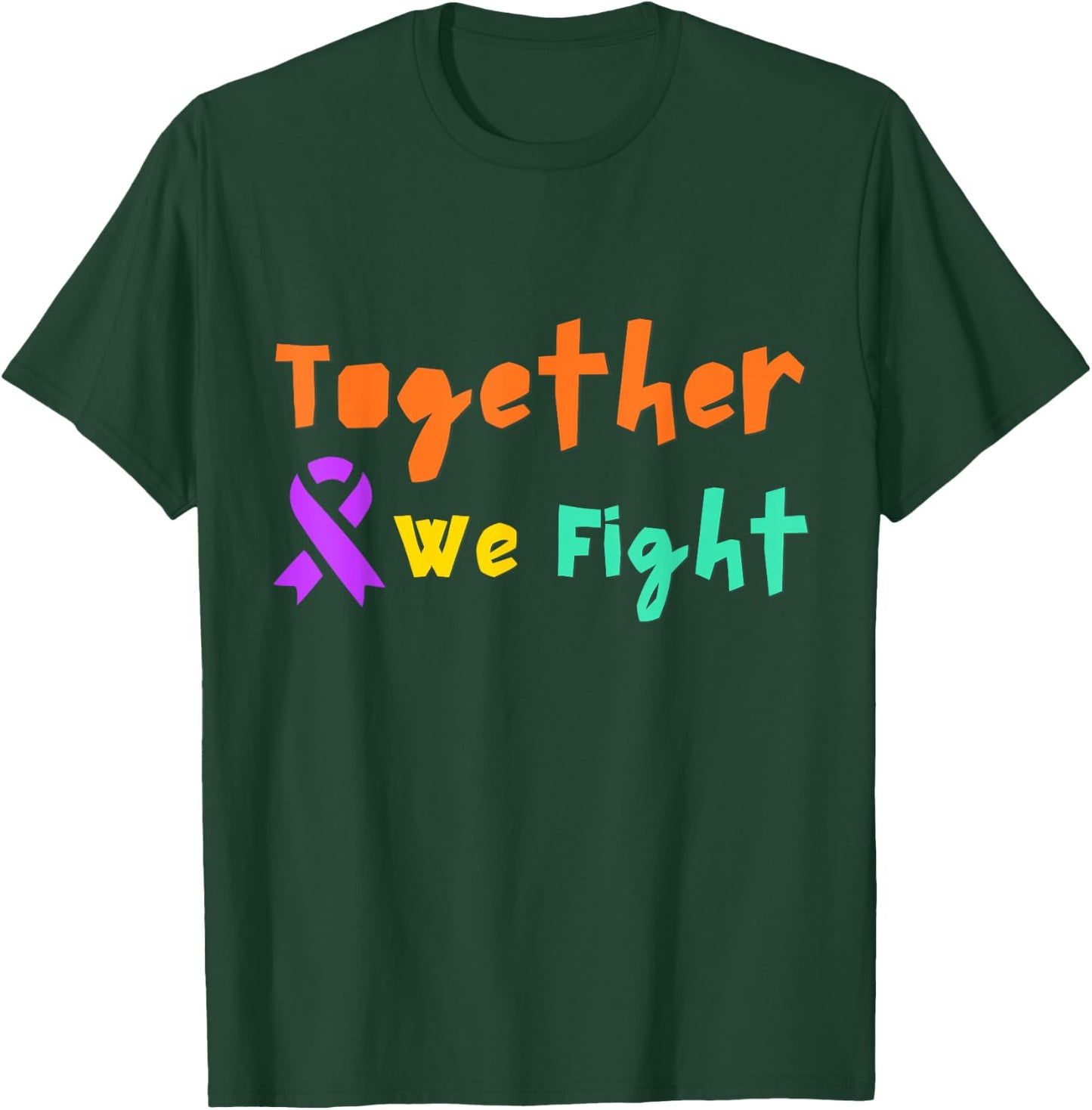 We Fight Together Cancer Awareness Purple Ribbon Friend Love T-Shirt - T-Shirt | Forest