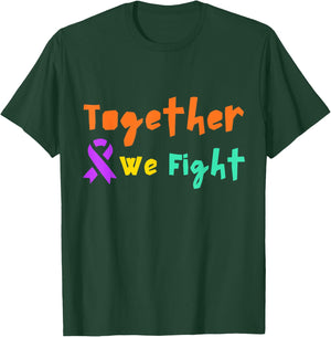 We Fight Together Cancer Awareness Purple Ribbon Friend Love T-Shirt - T-Shirt | Forest