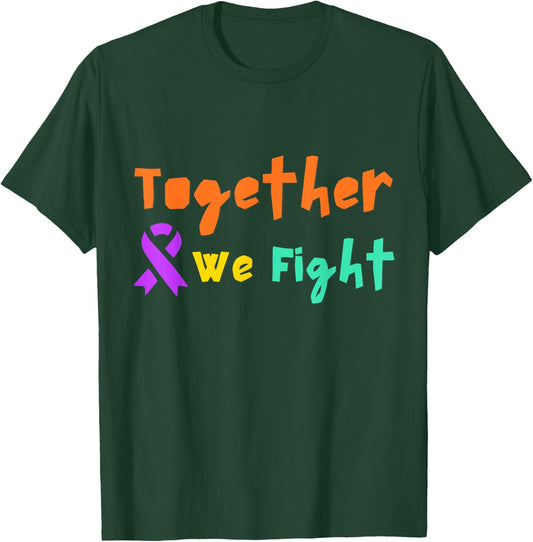 We Fight Together Cancer Awareness Purple Ribbon Friend Love T-Shirt - T-Shirt | Forest