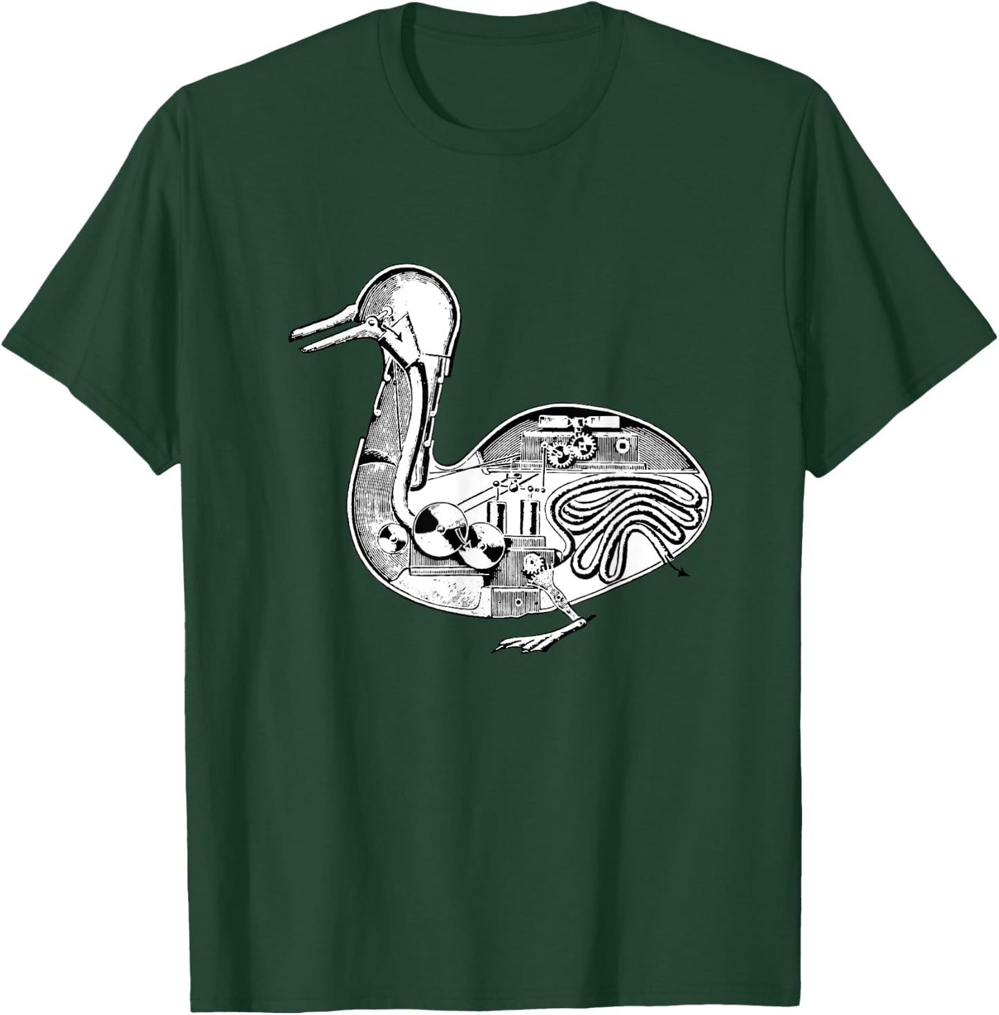 Digesting Duck Automaton Blueprint Vaucanson Robot Nerd T-Shirt - T-Shirt | Forest