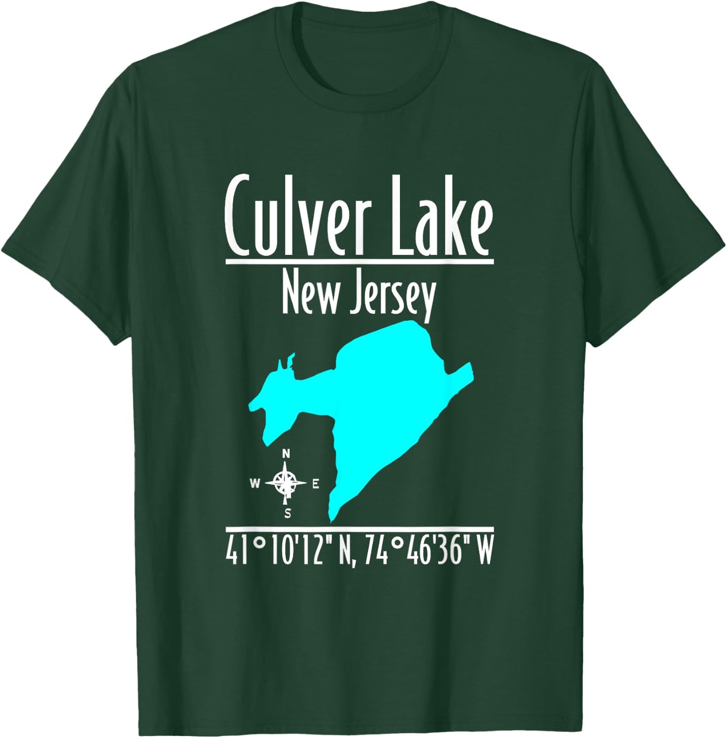 Modern Culver Lake - New Jersey T-Shirt - T-Shirt | Forest