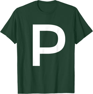 Letter P Alphabet Initial Monogram T-Shirt - T-Shirt | Forest