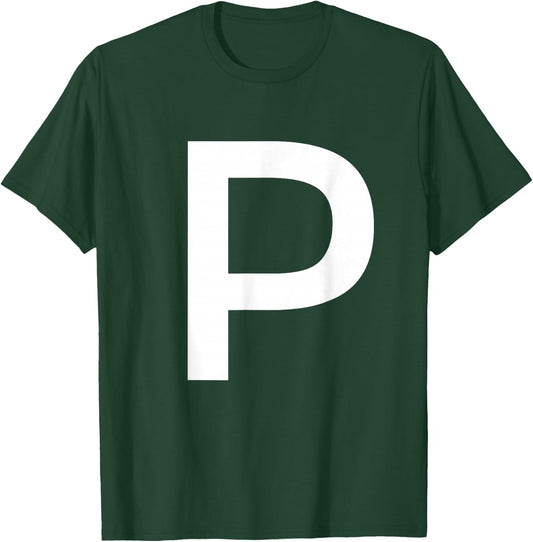 Letter P Alphabet Initial Monogram T-Shirt - T-Shirt | Forest