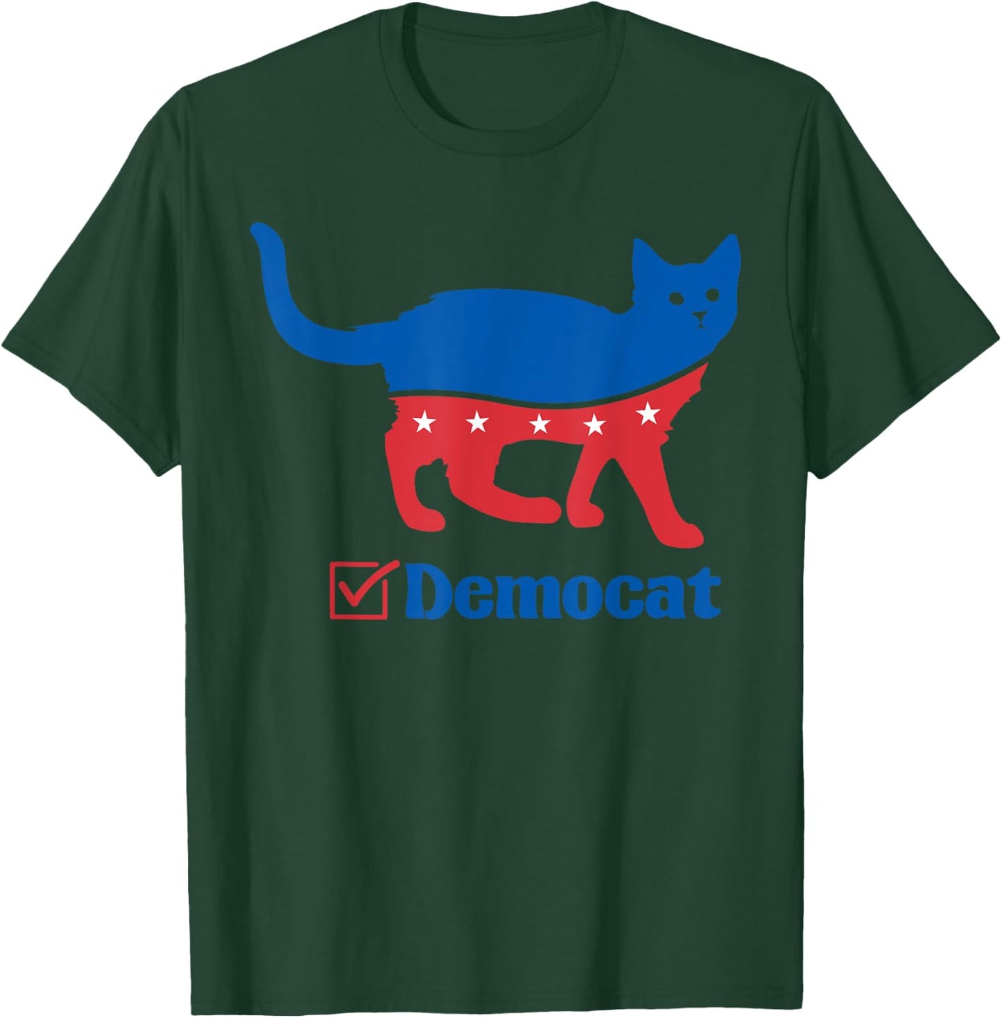 Vote Cat Democrat Liberal Cat Lover Biden Harris 2024 Men Women T-Shirt - T-Shirt | Forest