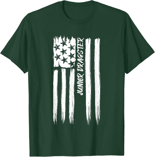 Junior Dragster Flag Racing Patriotic USA American Car Race