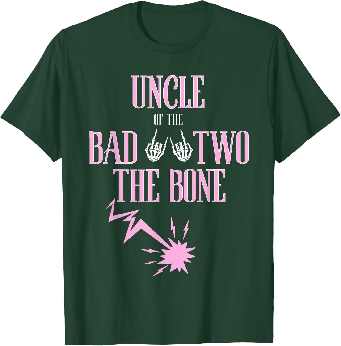 Uncle of the Bad Two The Bone Rock-and-Roll 2nd Birthday T-Shirt - T-Shirt | Forest