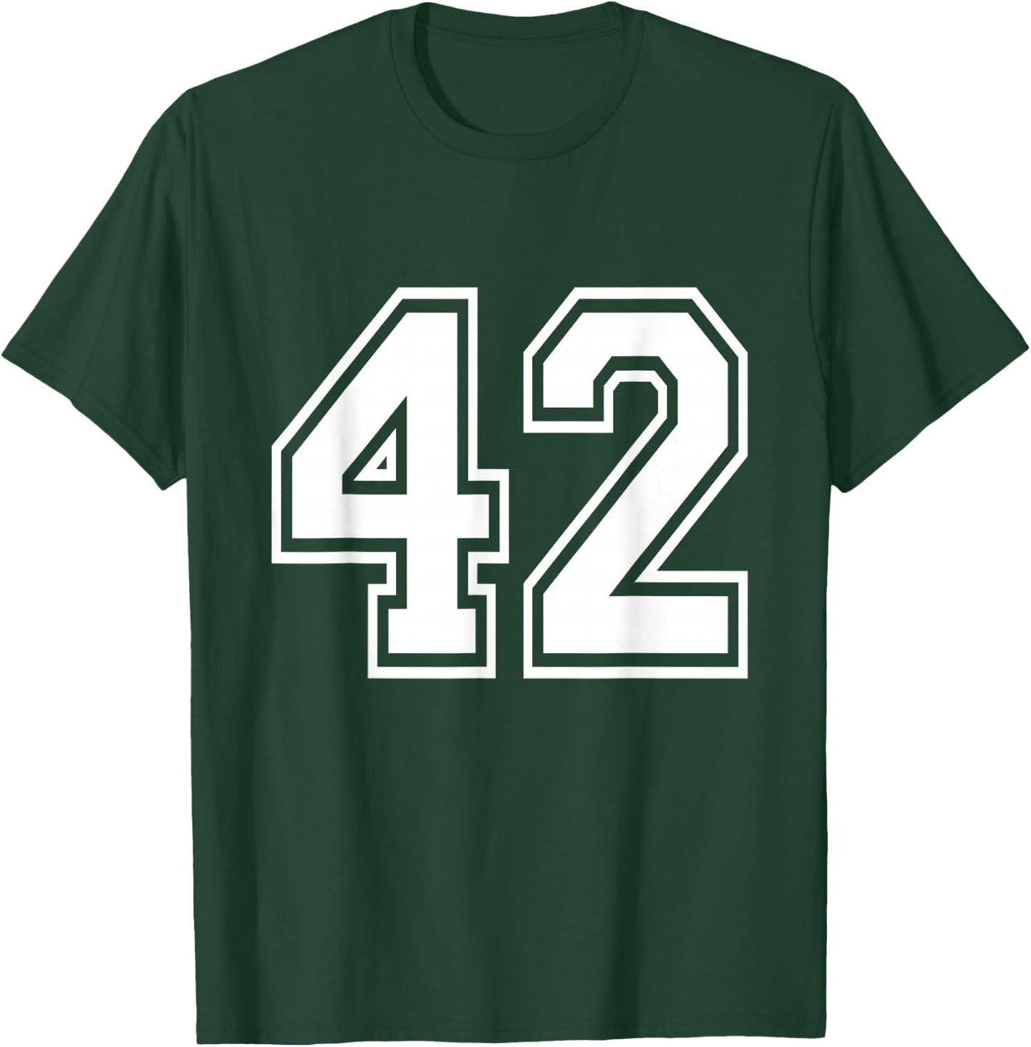 Number 42 Varsity Sports Team Jersey 42nd Birthday 42 Years T-Shirt - T-Shirt | Forest