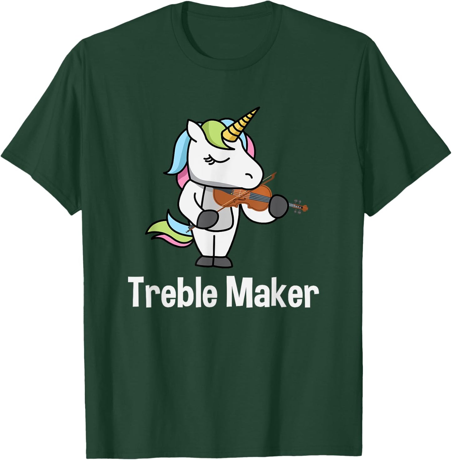 Violinist Shirt for Girls - Treble Maker Unicorn Violin Gift T-Shirt - T-Shirt | Forest