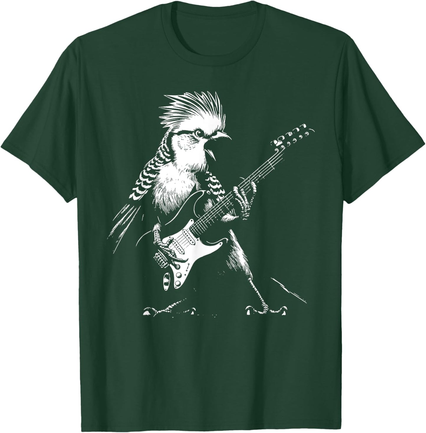 Bird Playing Bass Guitar Shirt Animal Playing Guitar T-Shirt - T-Shirt | Forest