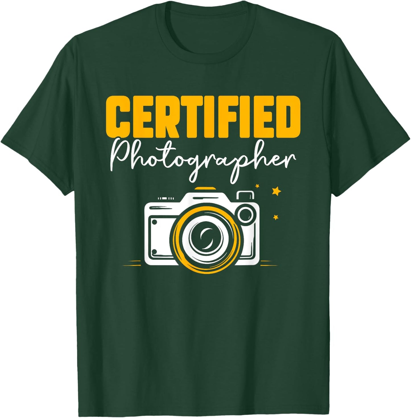 Certified Photographer Camera Job Photographers Photography T-Shirt - T-Shirt | Forest