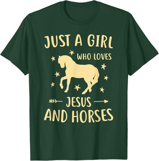Horse Shirts Teen Girls Jesus And Horses T-Shirt - T-Shirt | Forest
