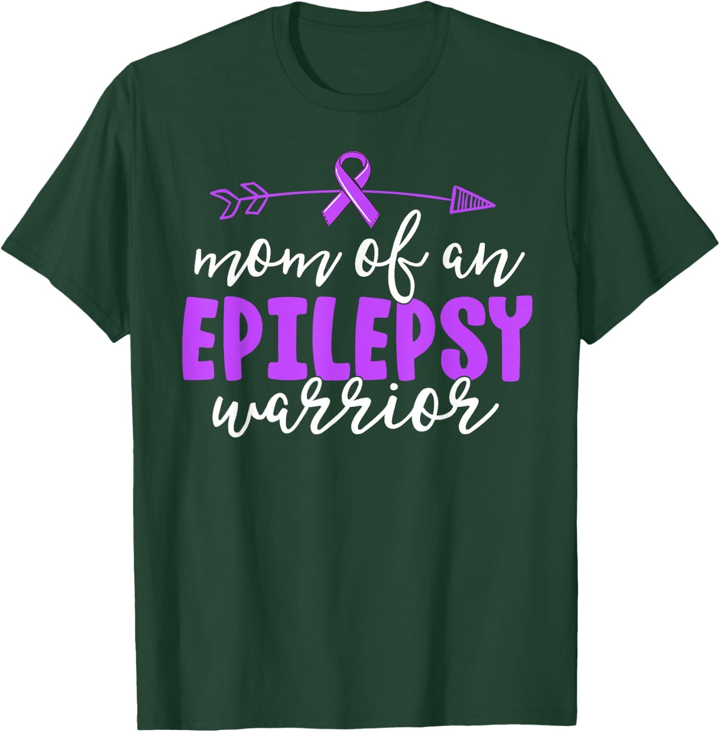 Epilepsy Mom Shirt Purple Ribbon Awareness Shirt Mother T-Shirt - T-Shirt | Forest
