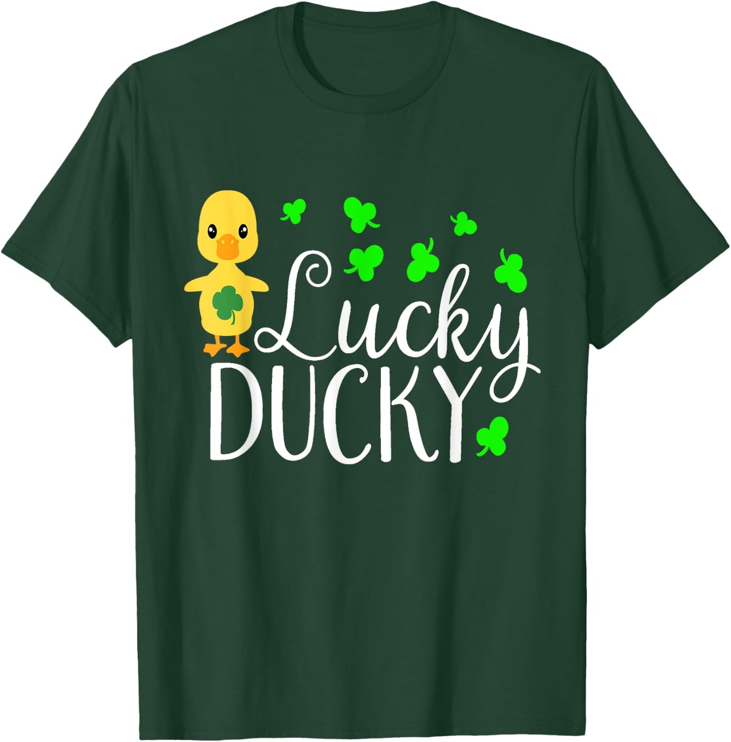 Lucky Ducky Cute Irish Duck Bird Ireland Kids School T-Shirt - T-Shirt | Forest