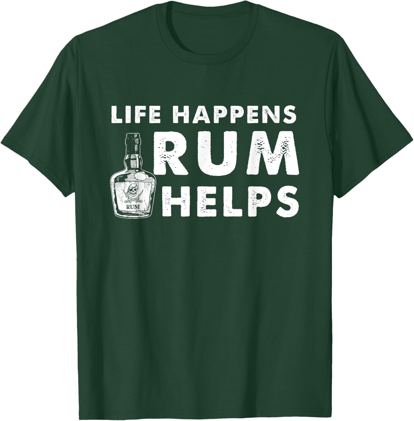 Rum Helps - Funny Rum Drinker T-Shirt - T-Shirt | Forest