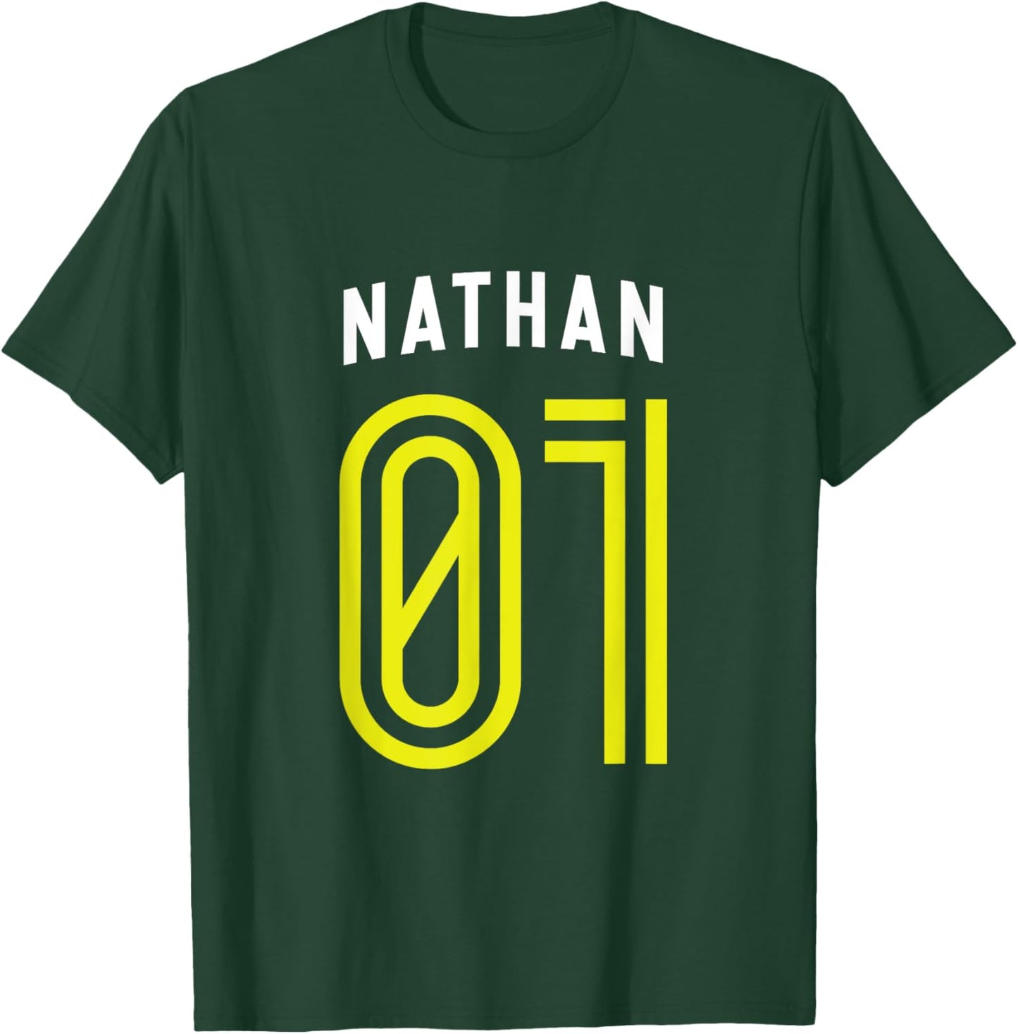 NATHAN 01 - Number One Team Sports Fan Varsity Style T-Shirt - T-Shirt | Forest