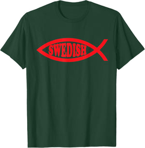 Swedish Fish Darwin Evolution Atheists Nonbeliever Gift T-Shirt - T-Shirt | Forest