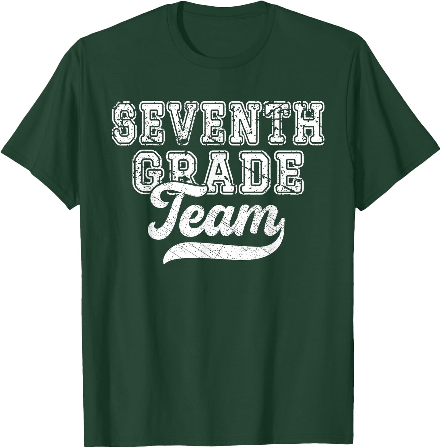 Teachers Seventh Grade Retro Back To School Team 7th Grade Women Kids T-Shirt - T-Shirt | Forest