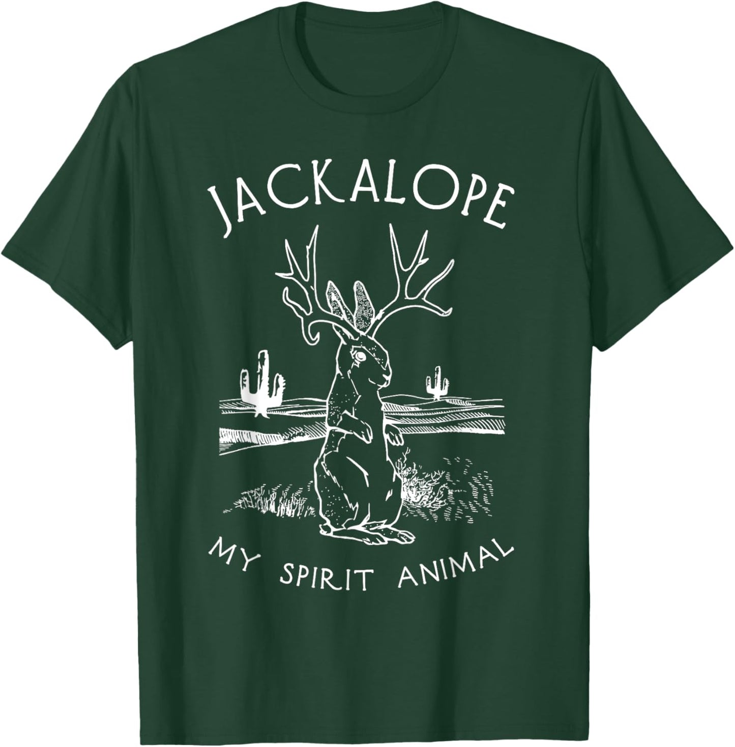 Cute Jackalope Shirt, My Spirit Animal Hare Jackrabbit T-Shirt - T-Shirt | Forest