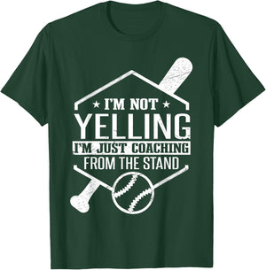 I'm Just Coaching From The Stand | Funny Baseball Dad T-Shirt - T-Shirt | Forest