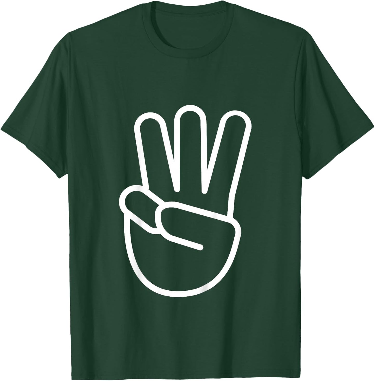 Three 3 Years Old Fingers 3rd Third Birthday Boys Girls Kids T-Shirt - T-Shirt | Forest