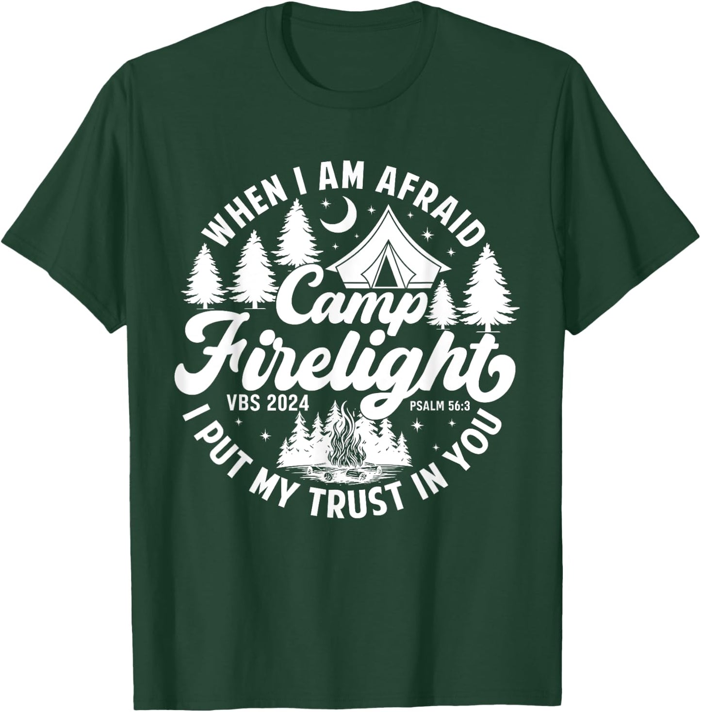 Camp Firelight Vacation Bible School VBS 2024 Christian Camp T-Shirt - T-Shirt | Forest