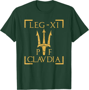 Legio XI Claudia Pia Fedelis Neptune Trident Roman Legion T-Shirt - T-Shirt | Forest