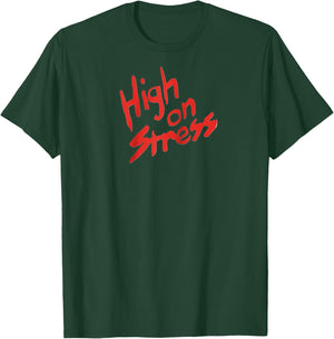 High on Stress Revenge Nerds Classic 80s Funny Vintage Retro Raglan Baseball T-Shirt - T-Shirt | Forest