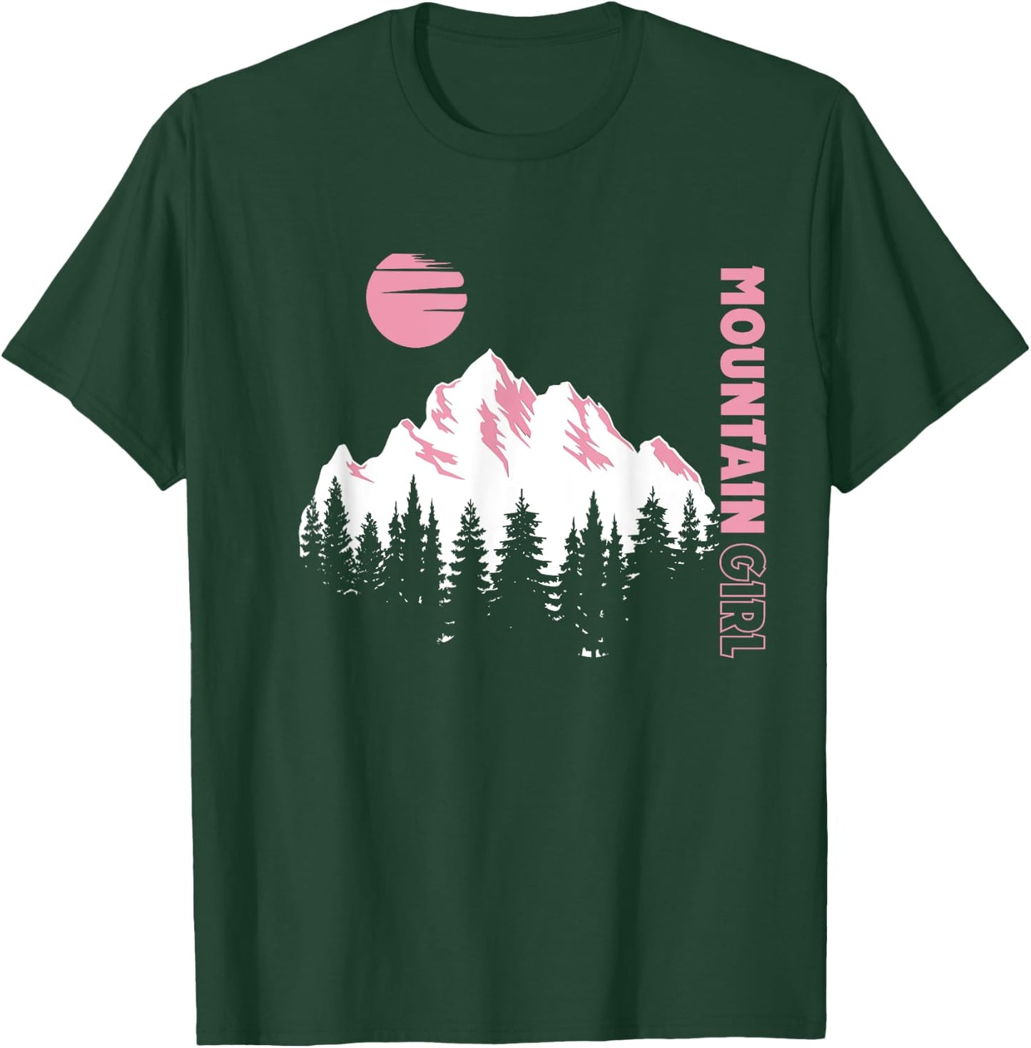 Mountain Girl Outdoor Loving Girl Mountain Moon Girl T-Shirt - T-Shirt | Forest