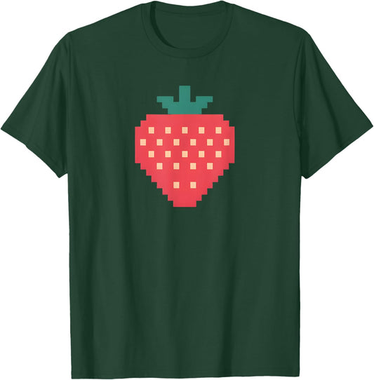 Pixel Strawberry 80s Video Game Funny Halloween Costume T-Shirt - T-Shirt | Forest
