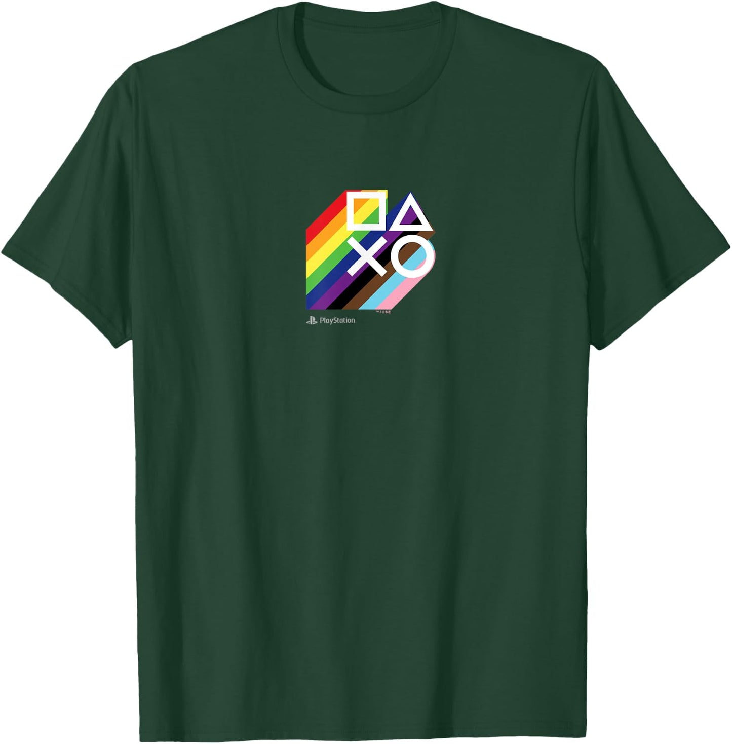 PlayStation Pride LGBTQIA Collection Stacked Chest Logo T-Shirt - T-Shirt | Forest