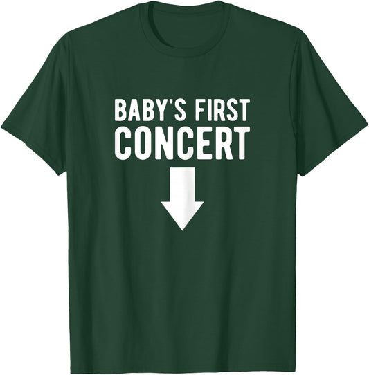 Baby's First Concert Mom To Be Music Concert Funny Pregnancy T-Shirt - T-Shirt | Forest
