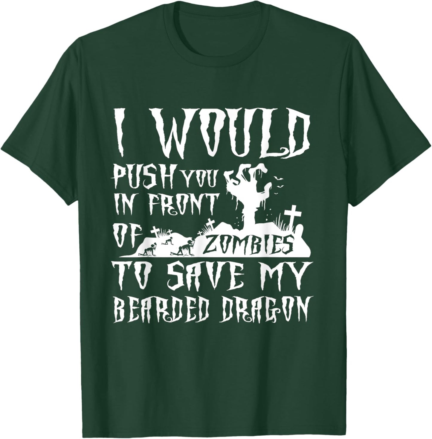 Bearded Dragon Dad Shirt Father's Day Halloween Zombies T-Shirt - T-Shirt | Forest