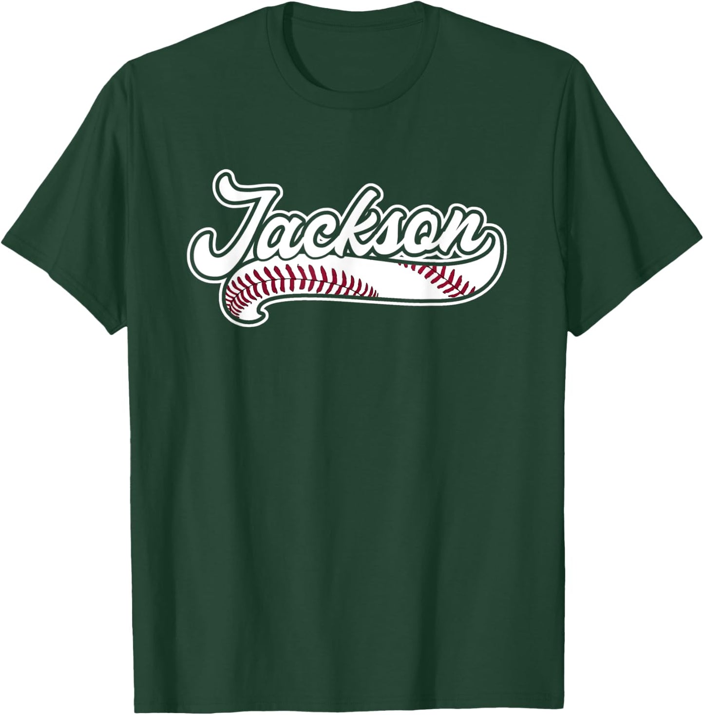 Jackson Funny Personalized Baseball Fan Birthday Name Gift T-Shirt - T-Shirt | Forest